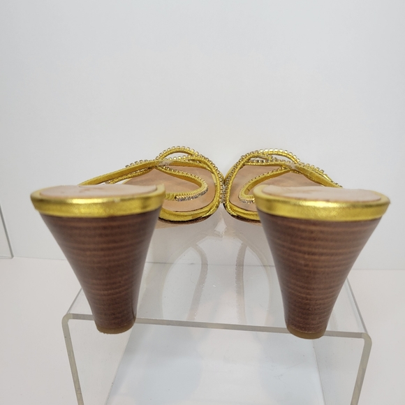 Giuseppe Zanotti Early 2000's Bling Sandals Heels Open Back Vintage Strappy Sz 6 - Picture 4 of 9